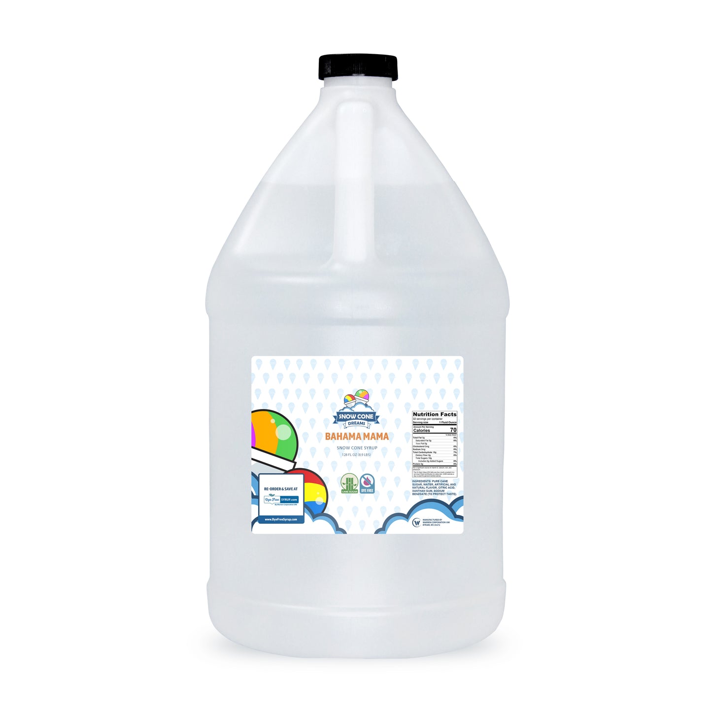 Bahama Mama Dye Free Shaved Ice Syrup