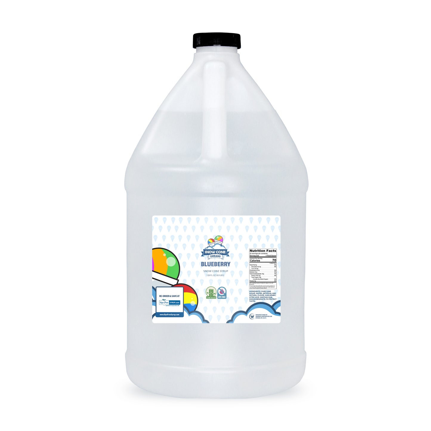 Blueberry Dye Free Shaved Ice Syrup